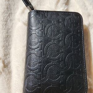Salvatore Ferragamo Black Embossed Wallet